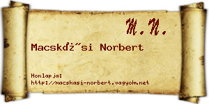 Macskási Norbert névjegykártya